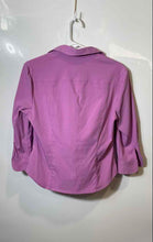 Load image into Gallery viewer, Express Womens Pink Stretch 3/4 Sleeve Collared Button-Up Shirt Size 7/8
