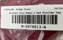 Load image into Gallery viewer, Michael Kors Womens Red Leather Inner Pocket Double Strap Shoulder Bag