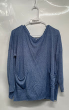 Load image into Gallery viewer, Zara Womens Blue Knitted Long Sleeve Round Neck Pullover Sweater Size S
