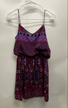 Load image into Gallery viewer, Express Womens Multicolor Printed Spaghetti Strap Blouson Dress Size Small