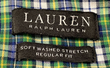Load image into Gallery viewer, Lauren Ralph Lauren Mens Green Multi Plaid Long Sleeve Button-Up Shirt Size XL