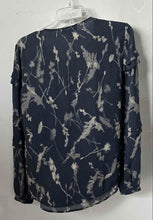 Load image into Gallery viewer, Banana Republic Womens Blue Gray Printed Long Sleeve Blouse Top Size Small