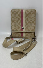 Load image into Gallery viewer, Coach Womens Brown Pink Signature Print Adjustable Strap Crossbody Purse