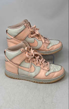 Load image into Gallery viewer, Nike Womens Dunk High White Light Pink Leather Lace-Up Sneakers Shoes Size 8.5