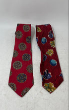 Load image into Gallery viewer, Lot Of 2 Pcs Hugo Boss Mens Red Printed Adjustable Designer Tie
