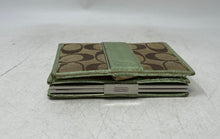 Load image into Gallery viewer, Coach Womens Brown Signature Print Jacquard ID Window Card Holder Bifold Wallet