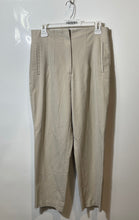 Load image into Gallery viewer, Zara Womens Beige Flat Front Pockets Straight Leg Trouser Pants Size L