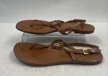 Load image into Gallery viewer, Authentic Tory Burch Womens Dillon Brown Leather Thong Sandals Size 8M Damaged