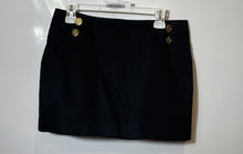 Load image into Gallery viewer, Express Womens Black Decorative Front Button Back Zipper Mini Skirt Size 8