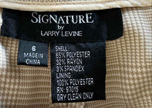 Load image into Gallery viewer, Signature By Larry Levine Womens Light Sand 2 Piece Blazer Pants Set Sz 6 w/ Tag