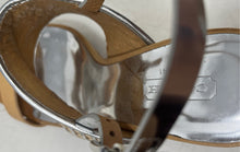 Load image into Gallery viewer, Coach Womens Steffi Brown Silver-Tone Woven Stiletto Slingback Heels Size 8B