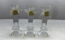 Load image into Gallery viewer, Lot Of 3 Pcs Vidali Collection Home Decor Clear Glass Crystal Candle Holder