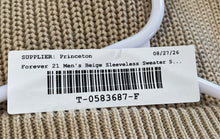 Load image into Gallery viewer, Forever 21 Mens Beige Cotton V-Neck Pullover Sweater Vest Size Large