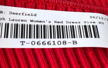 Load image into Gallery viewer, Lauren Ralph Lauren Womens Red Knit 3/4 Sleeve Pullover A-Line Dress Size XS