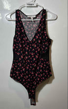 Load image into Gallery viewer, BCBGeneration Womens Black Floral Print Sleeveless Bodysuit Top Size Medium