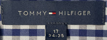 Load image into Gallery viewer, Tommy Hilfiger Mens Blue Gingham Cotton Long Sleeve Collared Dress Shirt Size 17