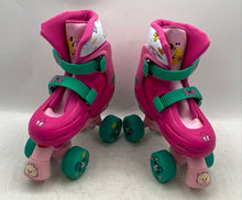 Load image into Gallery viewer, Disney Kids Pink Turquoise Minnie Mouse Four Wheeled Roller Skates Size J10-J13
