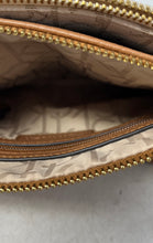 Load image into Gallery viewer, Calvin Klein Womens Beige Brown Monogram Detachable Strap Crossbody Handbag