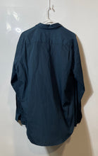 Load image into Gallery viewer, Van Heusen Mens Dark Teal Striped Long Sleeve Collared Dress Shirt Size L