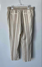 Load image into Gallery viewer, Zara Mens Cream White Striped Elastic Waist Pockets Trouser Pants Size XL