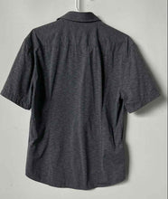 Load image into Gallery viewer, Hugo Boss Mens Gray Heather Slim-Fit Short Sleeve Button-Up Shirt Size L
