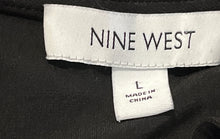 Load image into Gallery viewer, Nine West Womens Black Long Sleeve Split Neck Shift Dress Size Large