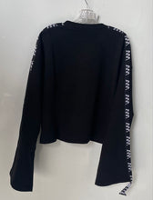 Load image into Gallery viewer, VVV The Brand Unisex Black Cropped Tape Crewneck Streetwear Sweater Size S