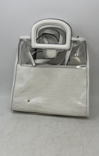 Load image into Gallery viewer, Nine West Womens White Plastic Clear Top Handle Handbag With Tag & Strap