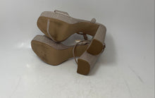 Load image into Gallery viewer, Steve Madden Womens Lessa Beige Glitter Block Heel Platform Sandals Size 9.5