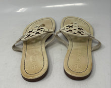Load image into Gallery viewer, Authentic Tory Burch Womens Miller Cream Leather Thong Sandals Size 9.5M Stained