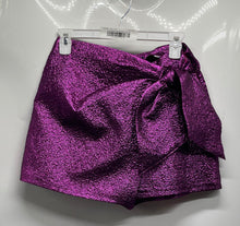 Load image into Gallery viewer, Zara Womens Purple Flat Front Side Zipper Overlapping Short Wrap Skirt Size M