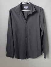Load image into Gallery viewer, Calvin Klein Mens Gray Long Sleeve Slim Fit Infinite Button-Up Shirt Size M