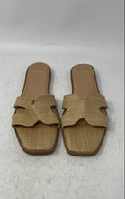 Load image into Gallery viewer, Madden NYC Womens Beige Textured Open Toe Slip-On Flat Slide Sandals Size 9