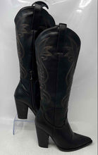 Load image into Gallery viewer, Forever 21 Womens Black Pointed Toe Side-Zip Block Heel Knee High Boots Size 7