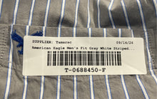 Load image into Gallery viewer, American Eagle Outfitters Mens Gray White Striped Cotton Button-Up Shirt Size L