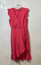 Load image into Gallery viewer, Karl Lagerfeld Paris Womens Coral Back Zip Short Sleeve Wrap Dress Size 4
