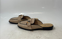 Load image into Gallery viewer, Clarks Womens Lyrical Shine Beige Square Toe Slip-On Mule Flats Size 6M