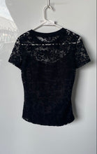 Load image into Gallery viewer, Laundry By Shelli Segal Womens Black Floral Burnout Pullover Blouse Top Size S