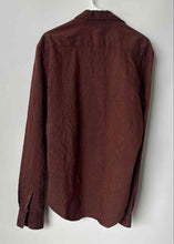 Load image into Gallery viewer, Adolfo Dominguez Mens Brown Long Sleeve Collared Button-Up Shirt Size 3