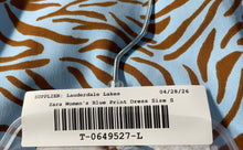 Load image into Gallery viewer, Zara Womens Blue Animal Print V-Neck Sleeveless Front Slit Maxi Dress Size Small