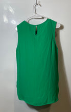 Load image into Gallery viewer, Zara Womens Green Sheer Striped Panel Sleeveless Hi-Low Hem Blouse Top Size M