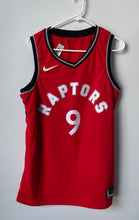 Load image into Gallery viewer, Nike Mens Red NBA Toronto Raptors Serge Ibaka #9 Swingman Basketball Jersey Sz L
