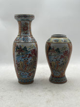 Load image into Gallery viewer, Multicolor Collectible Classic Chinese Moriage 2-Piece Pottery Vase