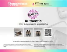 Load image into Gallery viewer, Authentic Tory Burch Womens Fairford Blue Leather Ballet Flats Size 7.5M Stained