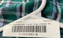Load image into Gallery viewer, Armani Exchange Mens Green Plaid Print Long Sleeves Button-Up Shirt Size M