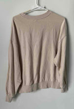 Load image into Gallery viewer, H&M Womens Beige Long Sleeve Crew Neck Oversized Pullover Sweatshirt Size Small