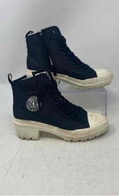Load image into Gallery viewer, DKNY Womens Pandie Lug Blue White Block Heel Lace-Up Ankle Bootie Size 7M