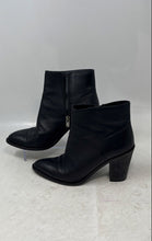 Load image into Gallery viewer, Vince Womens Ennis Black Leather Side Zip Block Heel Ankle Booties Size 7M