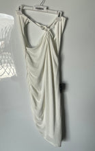 Load image into Gallery viewer, Lulus Womens Cream Halter Neck Sleeveless Asymmetrical Bodycon Dress XL W/Tags