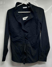 Load image into Gallery viewer, New York & Company Womens Black Long Sleeve Button Front Blouse Top Size S